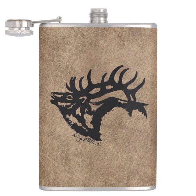 Bull Elk Flask (Opened)