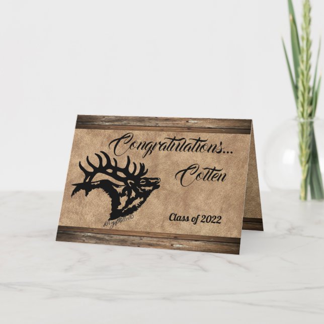 Bull Elk Graduation Card (Front)