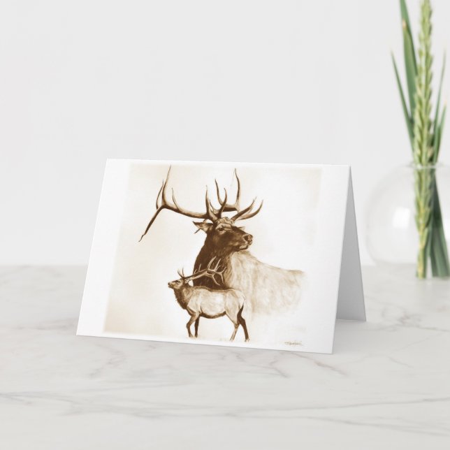 Bull Elk greeting card (Front)
