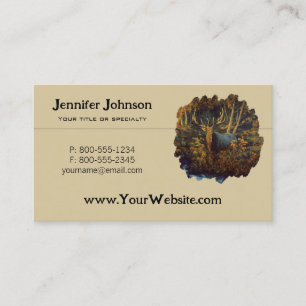 Bull Elk in Autumn Forest Business Card