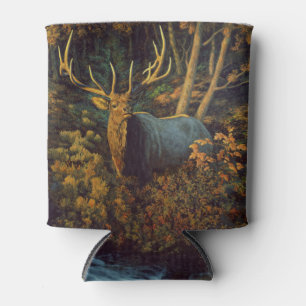 Bull Elk in Autumn Forest Can Cooler
