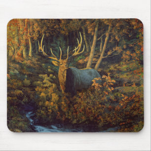Bull Elk in Autumn Forest Mouse Pad