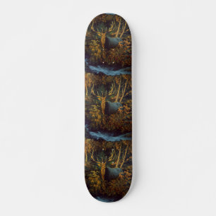 Bull Elk in Autumn Forest Skateboard