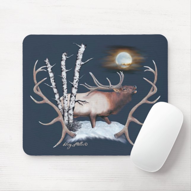 Bull Elk Mouse Pad (With Mouse)