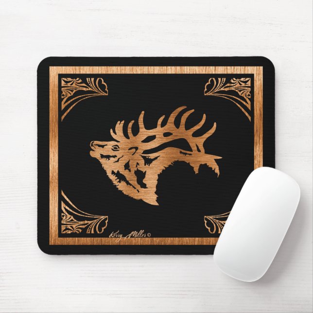 Bull Elk Mouse Pad (With Mouse)