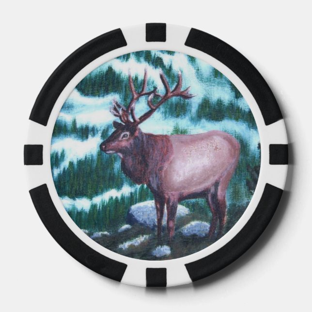 Bull Elk Poker Chips (Front)