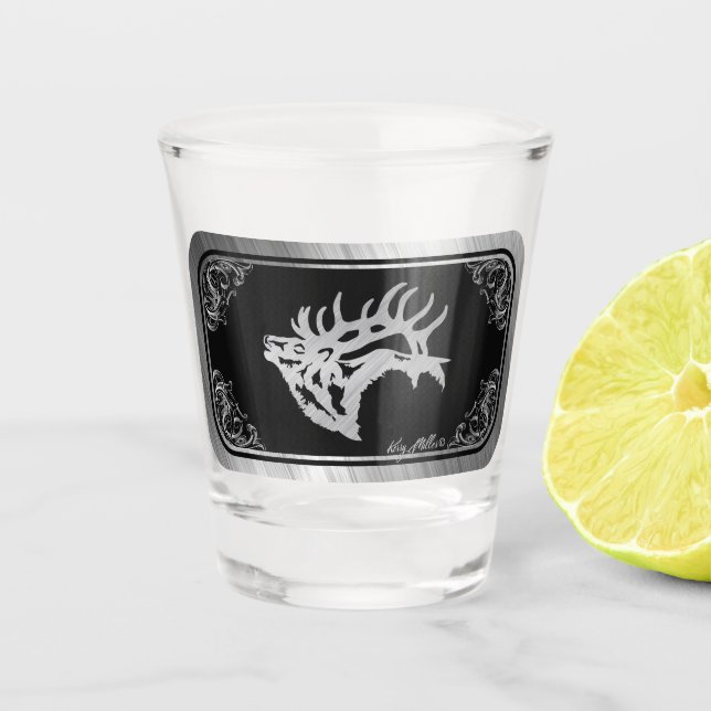 Bull Elk Shot Glass (Front)