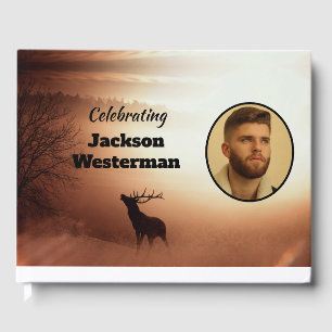 Bull Elk Silhouette Memorial Guest Book