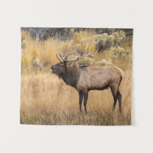 Bull Elk Yellowstone National Park Tapestry