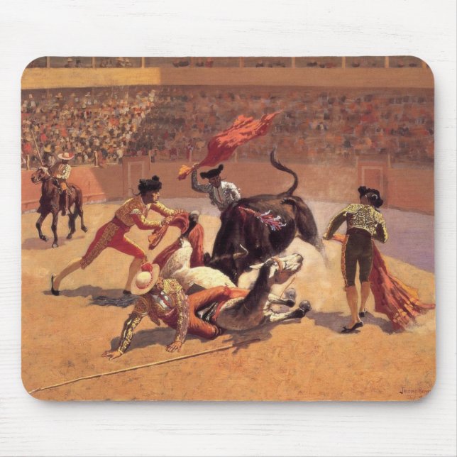 Bull Fight in Mexico (by Frederic Remington) Mouse Pad (Front)