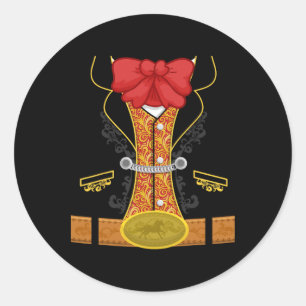 Bull Fighter Costume Men Women Children Matador Classic Round Sticker