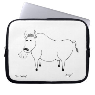 Bull Folk Art Laptop Sleeve