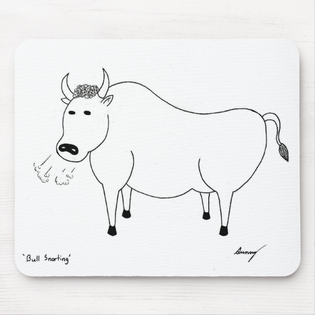 Bull Folk Art Mousepad (Front)