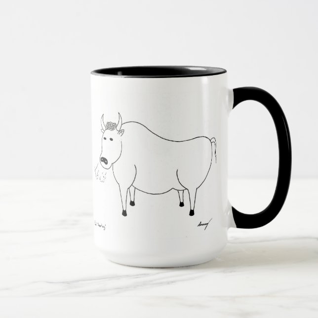 Bull Folk Art Mug (Right)