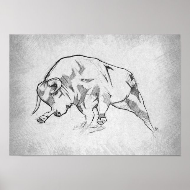 Bull - Graphic Drawing Poster (Front)