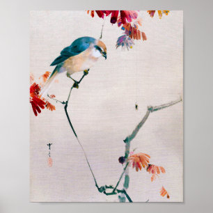 Bull-headed Shrike and Spider, Watanabe Seitei Poster