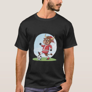 Bull in Christmas costume and soccer ball T-Shirt