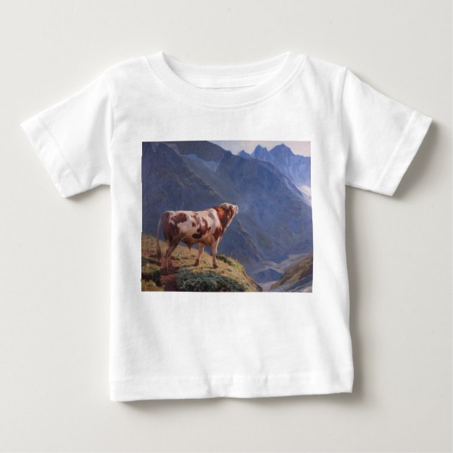 Bull in the Alps (by Eugène Burnand) Baby T-Shirt (Front)