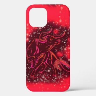 Bull iPhone Case Running In Red Starry Night
