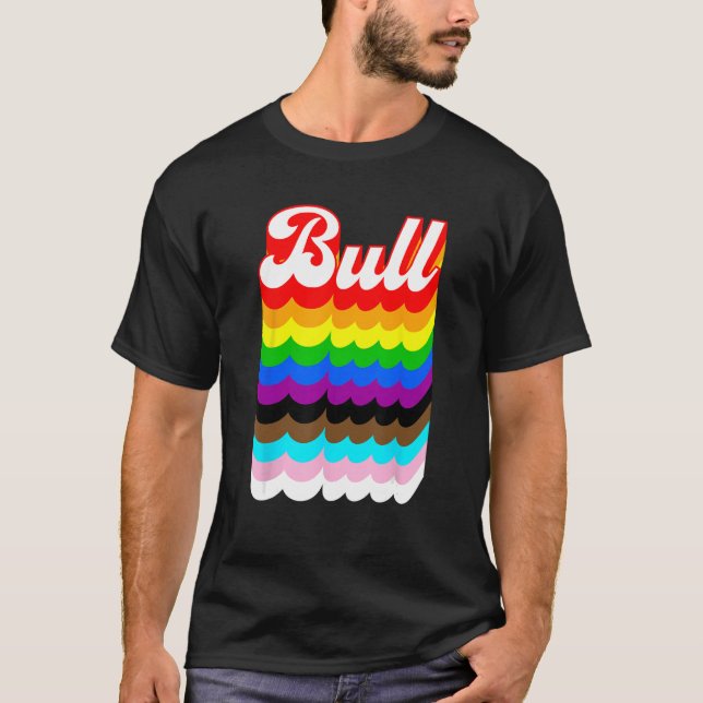 Bull LGBTQ pride rainbow T-Shirt (Front)