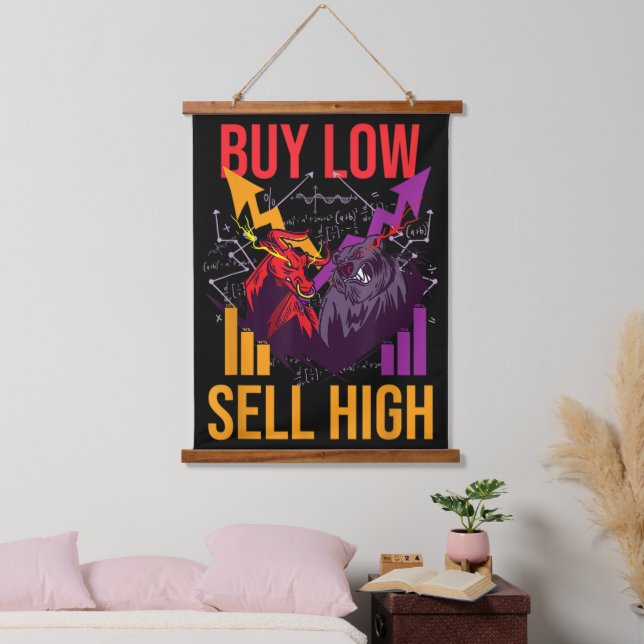 BULL MARKET BUY LOW SELL HIGH TRADING STOCK MARKET HANGING TAPESTRY (Bedroom)