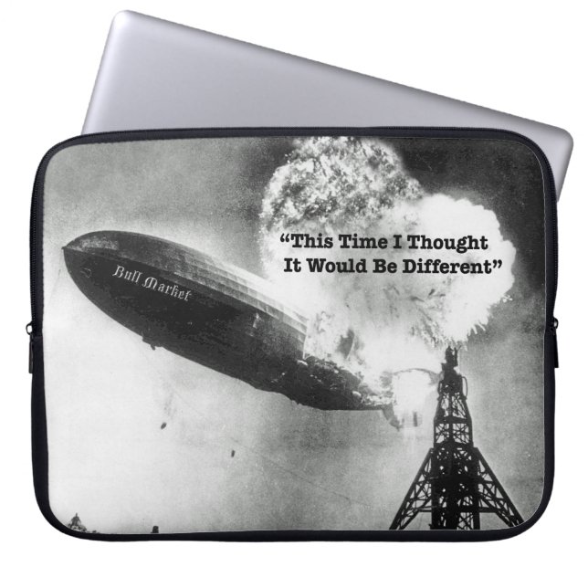 Bull Market Crash Humour Laptop Sleeve (Front)