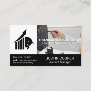 Bull Market Logo Financial Analytics Business Card