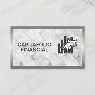Bull Market Logo   Financial   Marble Business Card