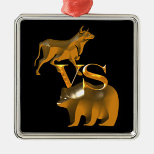 Bull Market Vs Bear Market Metal Tree Decoration