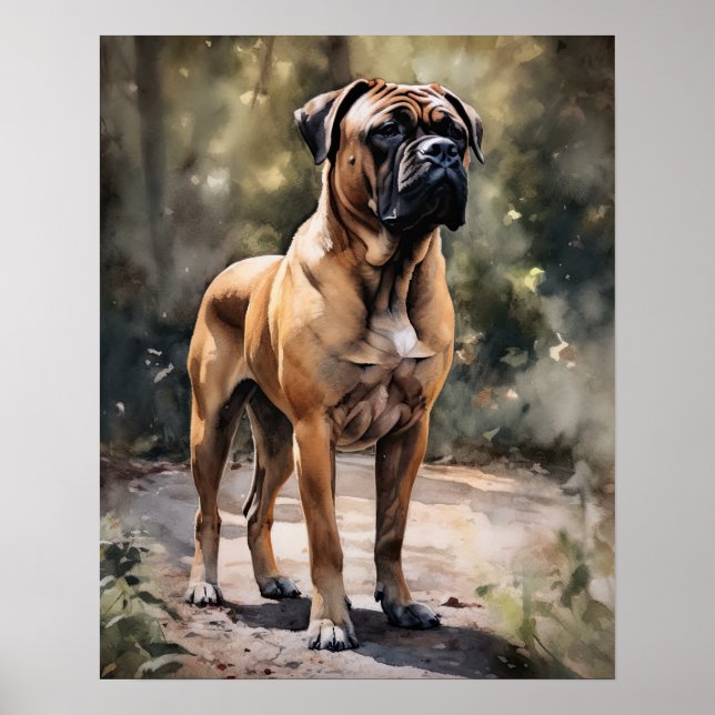 Bull Mastiff Dog Art Print Poster (Front)