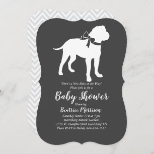 Bull Mastiff Dog Baby Shower Gender Neutral Invitation