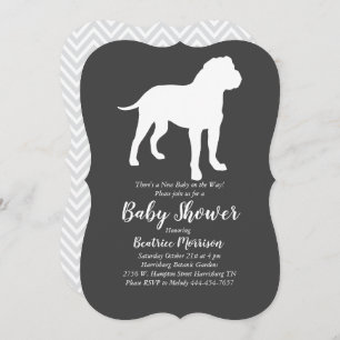 Bull Mastiff Dog Baby Shower Gender Neutral Invitation