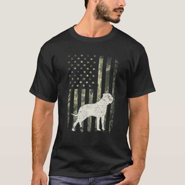 Bull Mastiff Dog Dad Mum Camouflage USA Flag T Shi T-Shirt (Front)