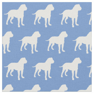 Bull Mastiff Dog Silhouette Bullmastiff Light Blue Fabric