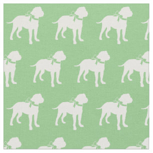 Bull Mastiff Dog Silhouette Bullmastiff Sage Green Fabric