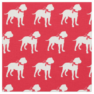 Bull Mastiff Dog Silhouette Pet Bullmastiff Red Fabric