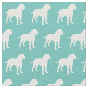 Bull Mastiff Dog Silhouette Pet Bullmastiff Teal Fabric