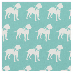 Bull Mastiff Dog Silhouette Pet Bullmastiff Teal Fabric