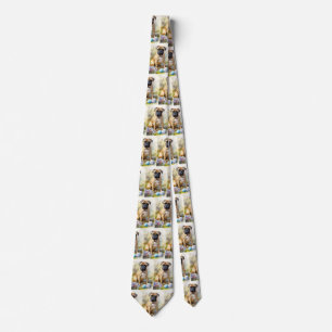 Bull Mastiff Dog with Easter Eggs Holiday  Tie