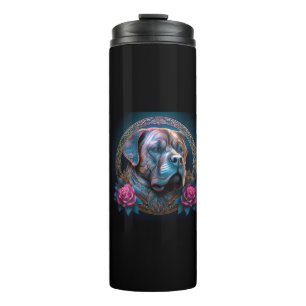 Bull Mastiff Peers Through A Time Portal Thermal Tumbler