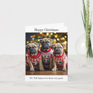 Bull Mastiff Puppies Christmas Card