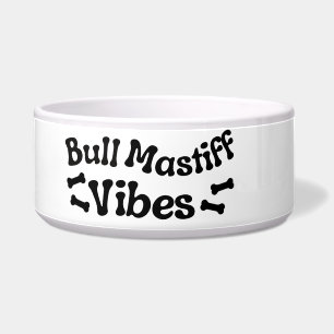 Bull Mastiff Vibes Ceramic Dog Bowl