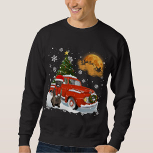 Bull Mastiff Vintage Wagon Red Truck Christmas Tre Sweatshirt