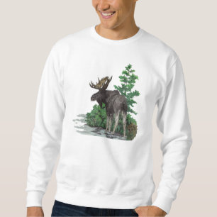 Bull moose art sweatshirt