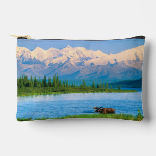 Bull moose in Wonder Lake Accessory Pouch