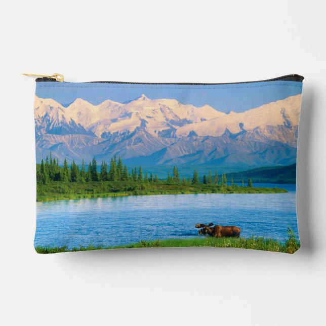 Bull moose in Wonder Lake Accessory Pouch (Front)
