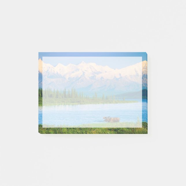 Bull moose in Wonder Lake Post-it Notes (Front)