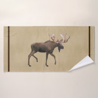 Bull Moose On Old Paper
