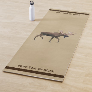Bull Moose On Old Paper Yoga Mat
