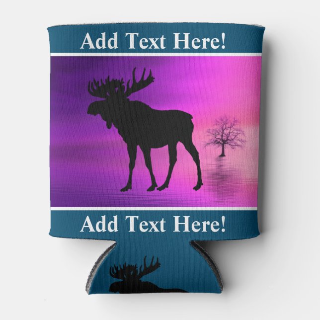 Bull Moose Silhouette Can Cooler (Front)